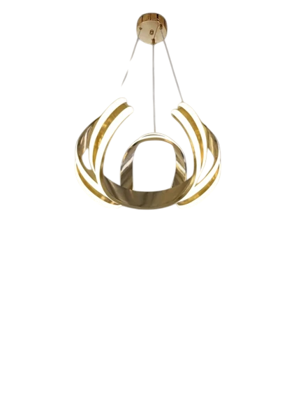 Ahtapot 3 Yollu Gold Kaplama Modern Sarkıt 3 Renk Led Avize Salon - Oturma Odası Ledli Avize