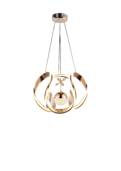 Ahtapot 3 Yollu Top'lu Gold Kaplama Modern Sarkıt 3 Renk Led Avize Salon - Oturma Odası Ledli Avize
